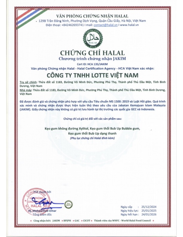 Chứng chỉ Halal