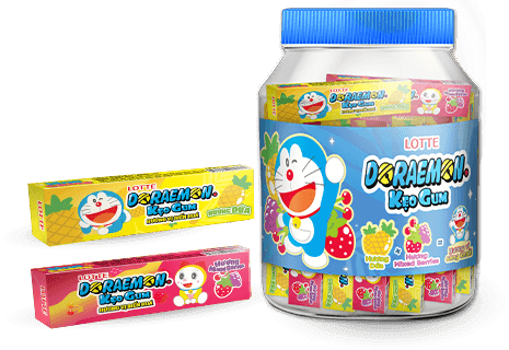 DORAEMON Gum (pineapple flavor and mix-berry flavor)