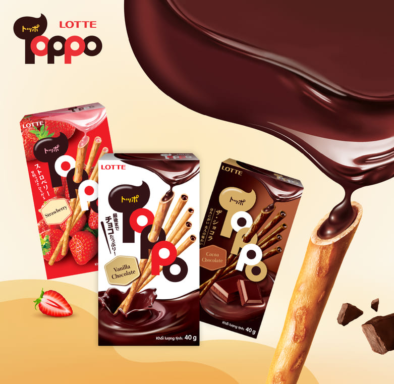 Lotte Toppo thay đổi bao bì mới trẻ trung, năng động hơn