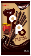 Toppo Cocoa flavorer pretzel stick with chocolate filling