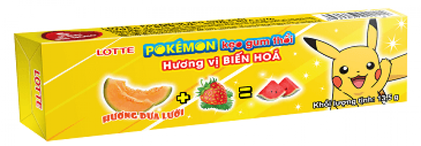 LOTTE Pokémon kẹo gum thổi hương vị biến hóa<br />
