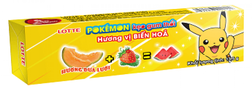 LOTTE Pokémon kẹo gum thổi hương vị biến hóa<br />