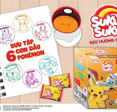 KẸO SUKUSUKU HƯƠNG COLA (KÈM ĐỒ CHƠI POKÉMON)